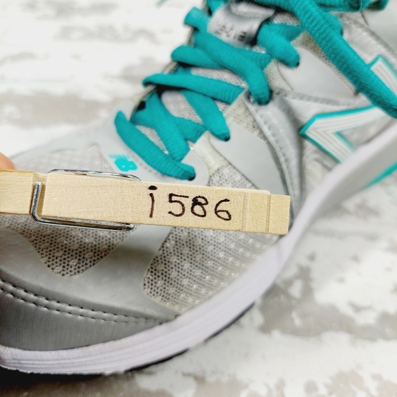 New Balance Teal Gray Lace-Up Mesh Running Athleisure Sneakers I586 - Picture 8 of 8